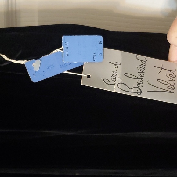 Vintage Wimpfheimer & Bro 50/60s blk velvet dress silver braid trim Sz 16 - Picture 4 of 16